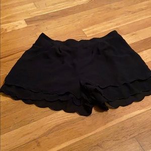 Pleated Black Shorts
